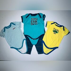 Baby Boy Clothes Lot 4 Items 3-6 Month  3 Ounsie  1 Jeans Pants Mix Brands